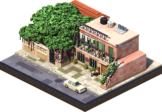 Teta’s house in Badaro, with the banyan fig over the garden wall